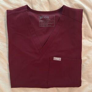 Figs Maroon scrub top
